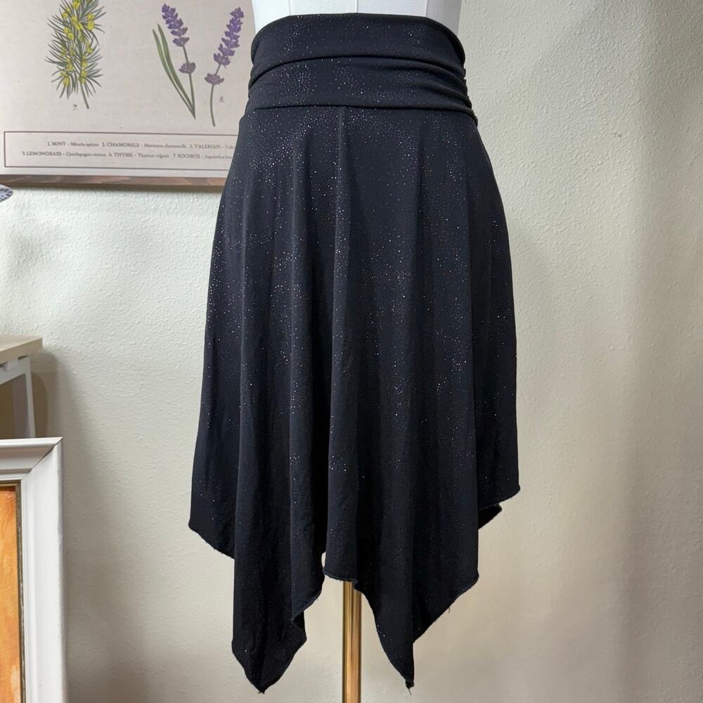 90s Y2k Glitter Asymmetric Skirt Dark Fairy Whimsigoth Witchy Romantic Goth XS S
